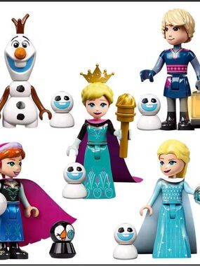 Source Unknown Frozen-Inspired Mini Figures - Teal, Blue, Purple, Gold, Pink